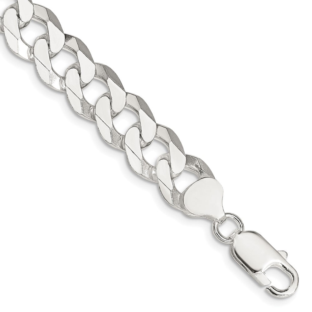 Sterling Silver 10.6mm Beveled Curb Chain QFB250-8