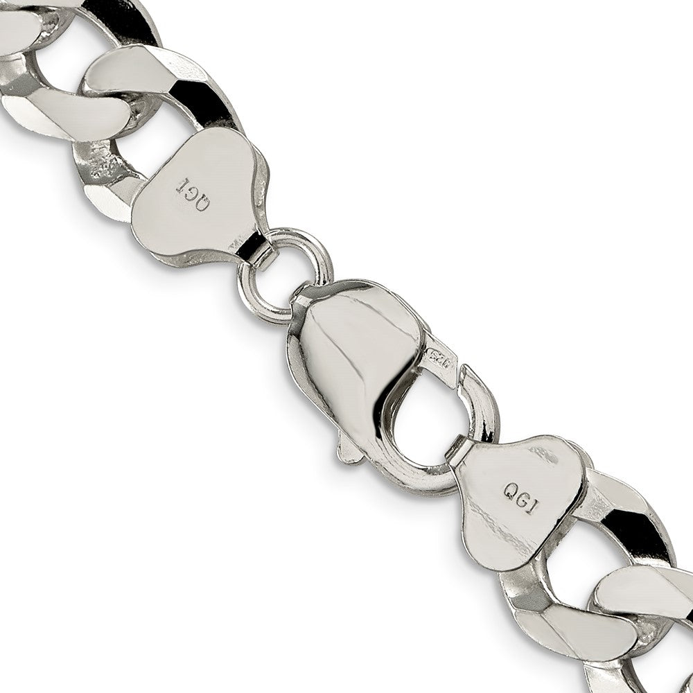 Sterling Silver 12.3mm Beveled Curb ChainQFB300