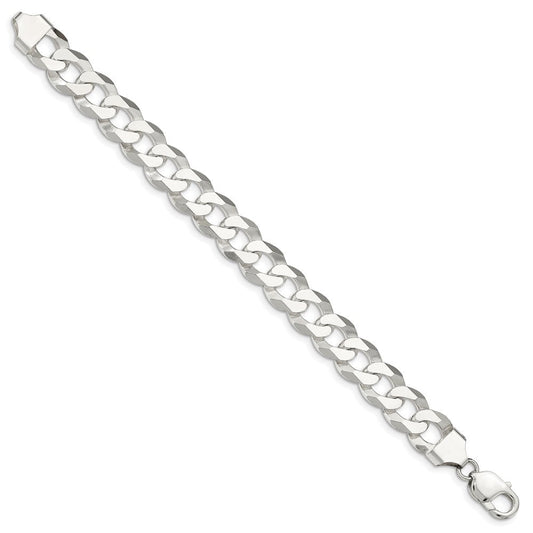 Sterling Silver 13mm Beveled Curb Chain QFB310-8