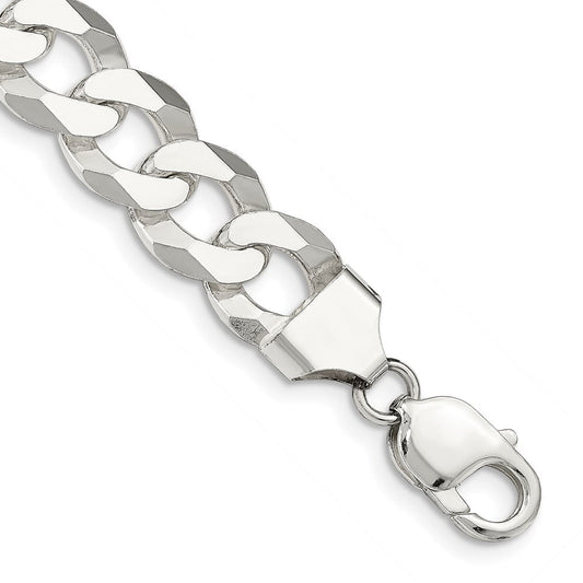 Sterling Silver 13mm Beveled Curb Chain QFB310-8