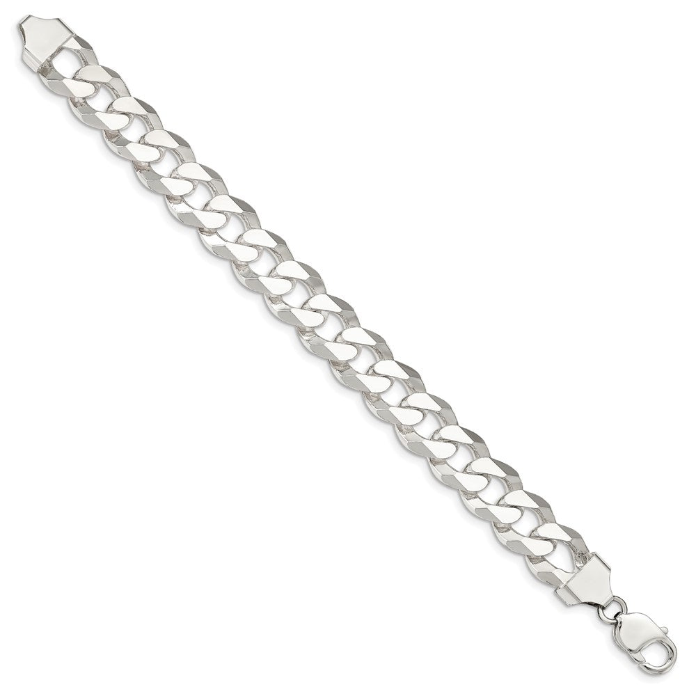 Sterling Silver 14mm Beveled Curb Chain QFB350-8