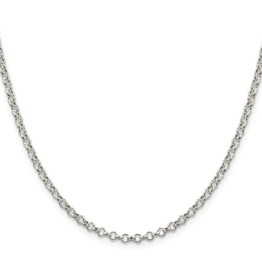 Sterling Silver 3mm Semi-solid Rolo ChainQFC105