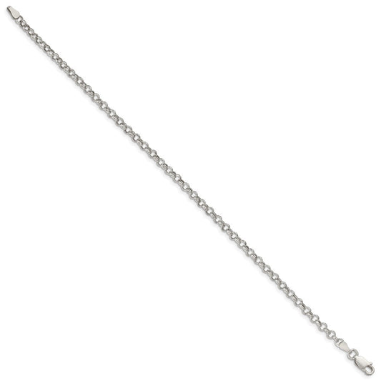 Sterling Silver 3mm Semi-solid Rolo Chain QFC105-8
