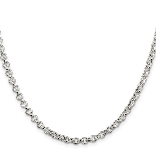 Sterling Silver 4.25mm Semi-solid Rolo ChainQFC106