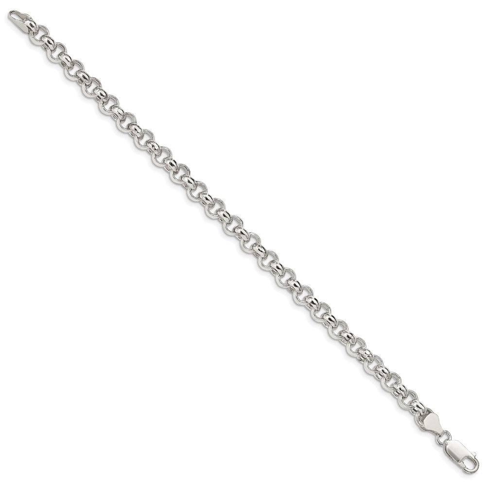 Sterling Silver 6.5mm Semi-solid Rolo Chain QFC107-8