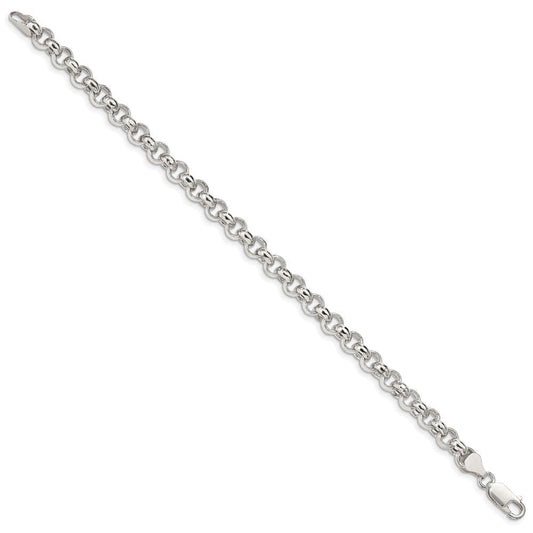 Sterling Silver 6.5mm Semi-solid Rolo Chain QFC107-8