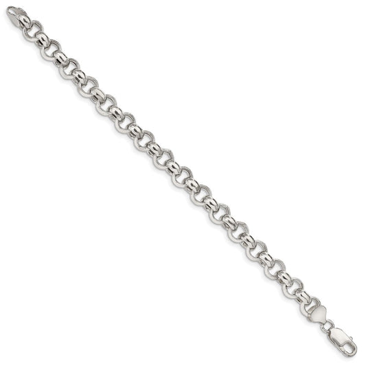 Sterling Silver 9.5mm Semi-solid Rolo Chain QFC109-8