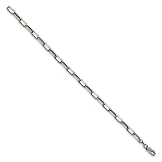 Sterling Silver Antiqued 4.8mm Elongated Open Link Chain QFC139-8