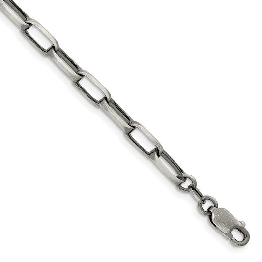 Sterling Silver Antiqued 4.8mm Elongated Open Link Chain QFC139-8
