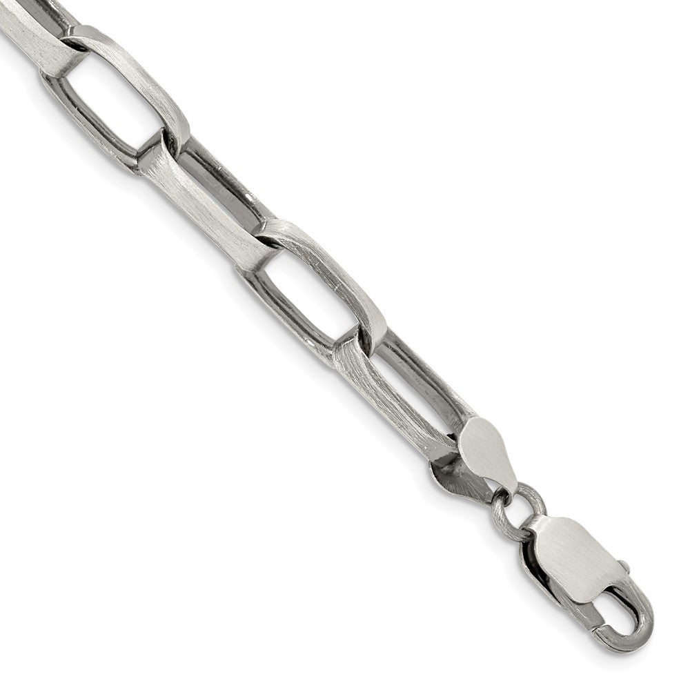 Sterling Silver Antiqued 8mm Elongated Open Link Chain QFC140-8
