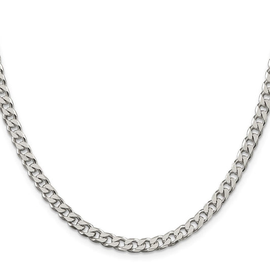 Sterling Silver Polished 5mm Curb ChainQFC147