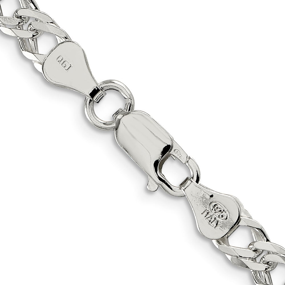 Sterling Silver 5.65mm 6 Side D/C Flat Double Curb ChainQFC153