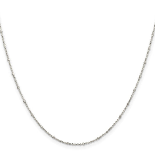 Sterling Silver 1.25mm Rolo with Beads ChainQFC163
