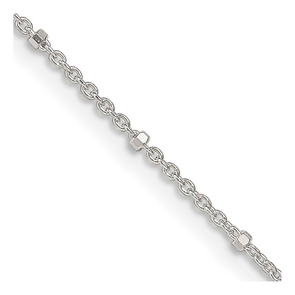 Sterling Silver 1.25mm Rolo with Beads ChainQFC163