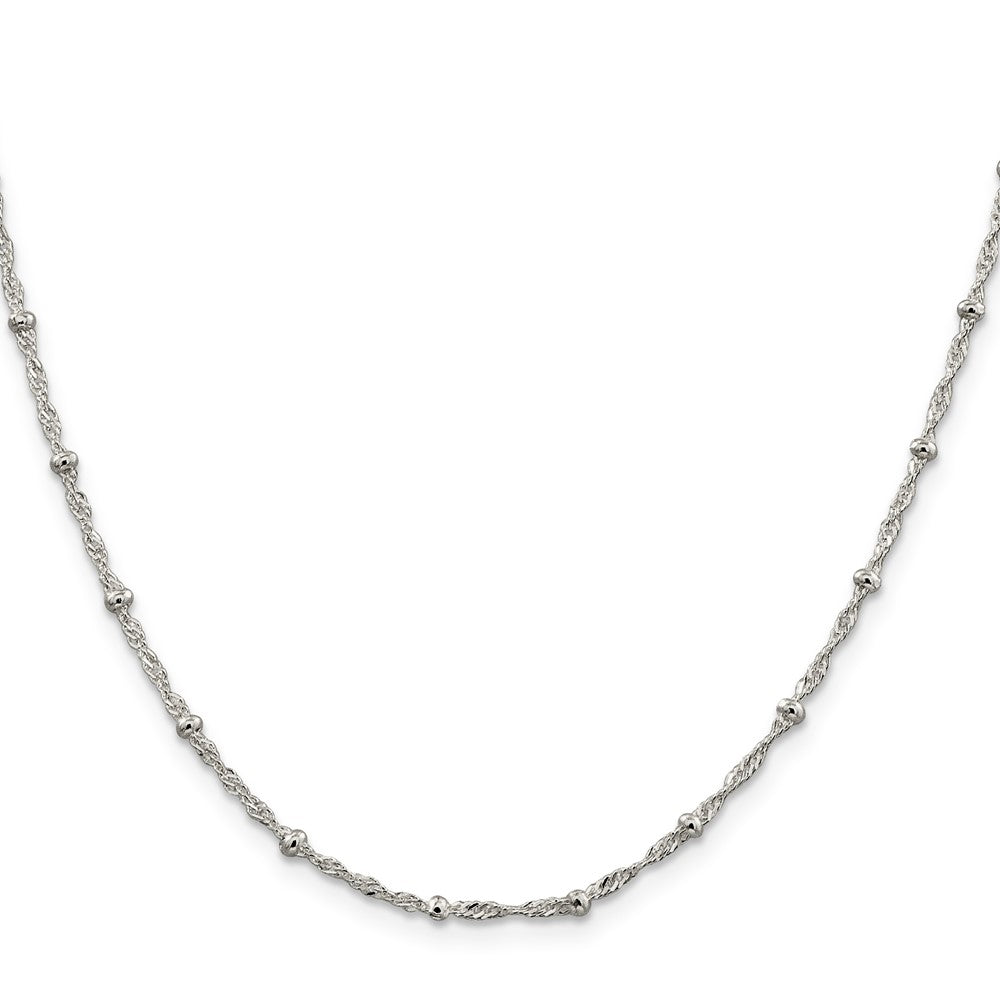 Sterling Silver 2.5mm Singapore w/ Beads ChainQFC165
