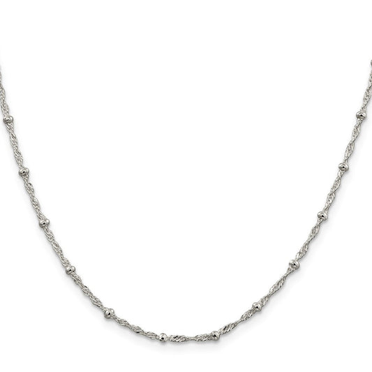 Sterling Silver 2.5mm Singapore w/ Beads ChainQFC165
