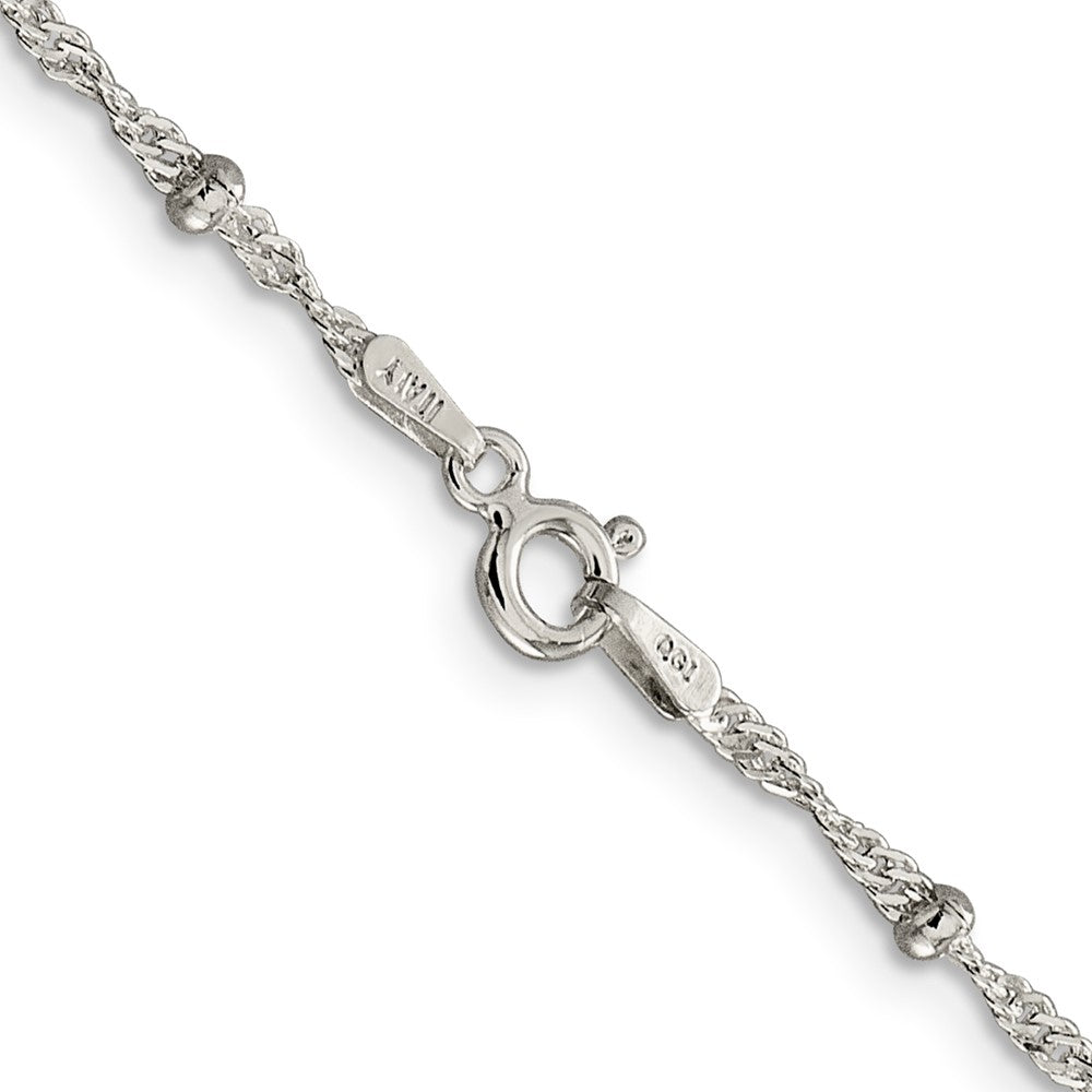 Sterling Silver 2.5mm Singapore w/ Beads ChainQFC165