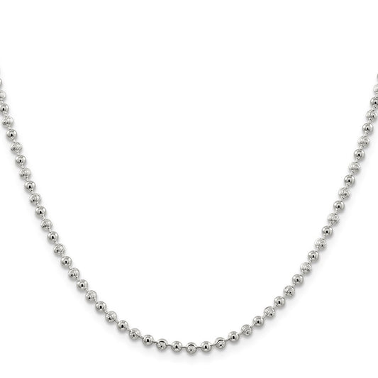 Sterling Silver 3mm Fancy Beaded ChainQFC166