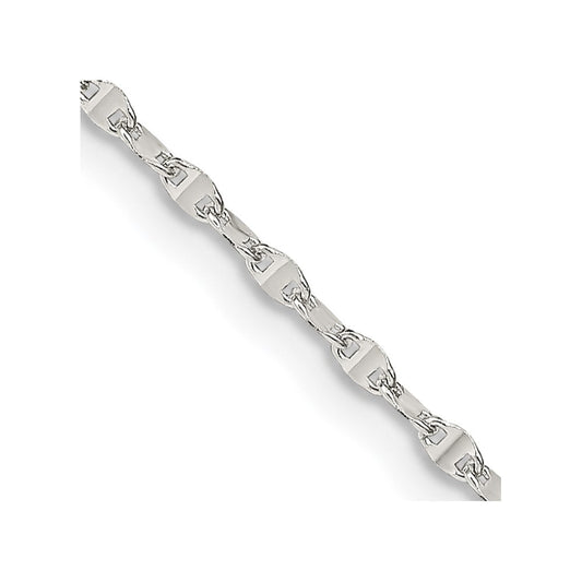 Sterling Silver 1.75mm Fancy Wave Flat Link ChainQFC192