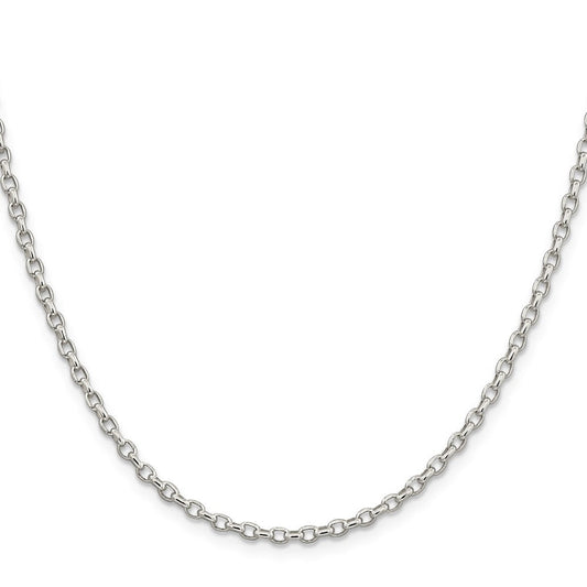 Sterling Silver 2.75mm Oval Fancy Rolo ChainQFC194