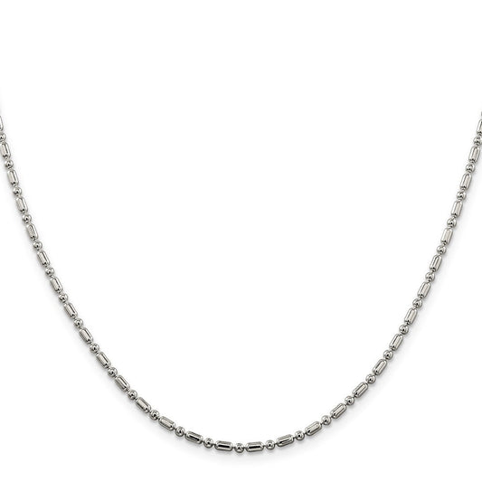 Sterling Silver 2mm Fancy Beaded ChainQFC195