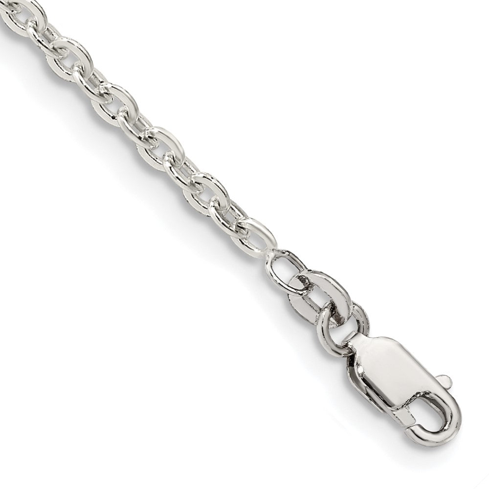 Sterling Silver 2.75mm Flat Link Cable Chain QFC197-8