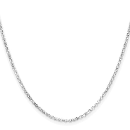 Sterling Silver Rhodium-plated 2mm Rolo ChainQFC1R