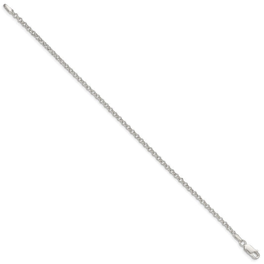 Sterling Silver 2.8mm Rolo Chain Anklet QFC2-8