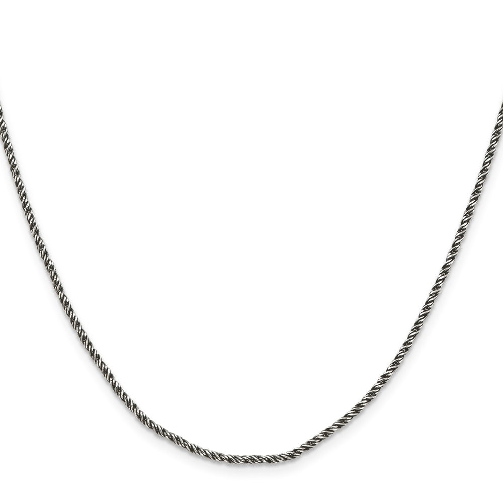 Sterling Silver Ruthenium-plated 1.7mm Twisted Tight Wheat ChainQFC200