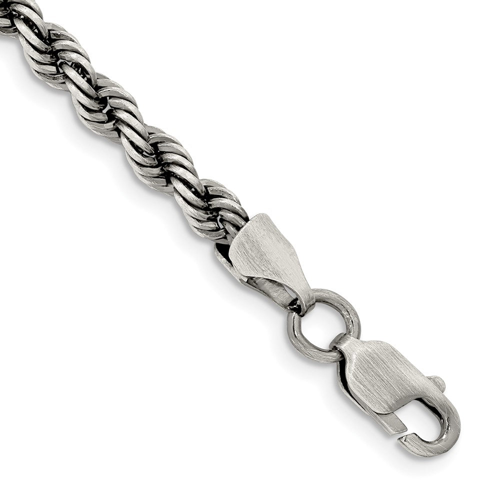 Sterling Silver Ruthenium-plated 4.5mm Rope Chain QFC202-8