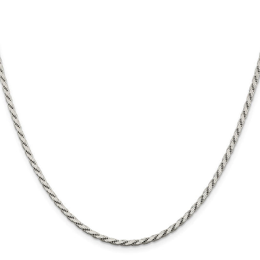 Sterling Silver 2.5mm Flat Rope ChainQFC203