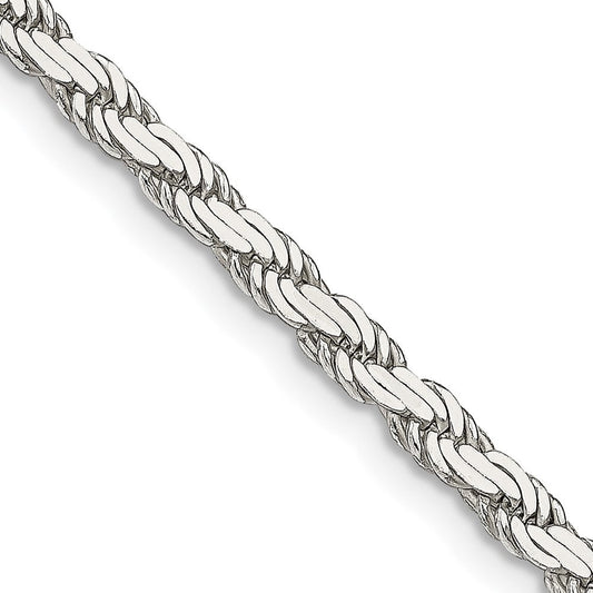 Sterling Silver 3.1mm Flat Rope ChainQFC204