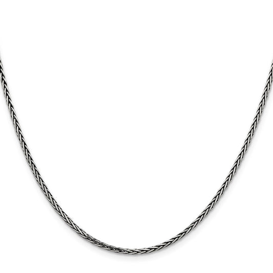 Sterling Silver Antiqued 2.2mm Solid Square Spiga ChainQFC206