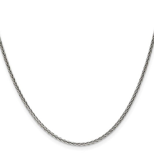 Sterling Silver Antiqued 1.6mm Solid Square Spiga ChainQFC215