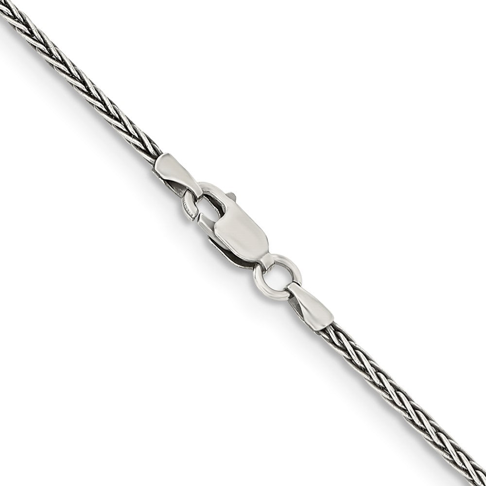 Sterling Silver Antiqued 1.6mm Solid Square Spiga ChainQFC215