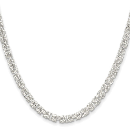 Sterling Silver 4.75mm Rounded Byzantine ChainQFC221