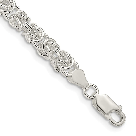 Sterling Silver 4.75mm Rounded Byzantine Chain QFC221-8