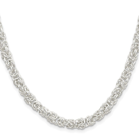 Sterling Silver 5.5mm Rounded Byzantine ChainQFC222