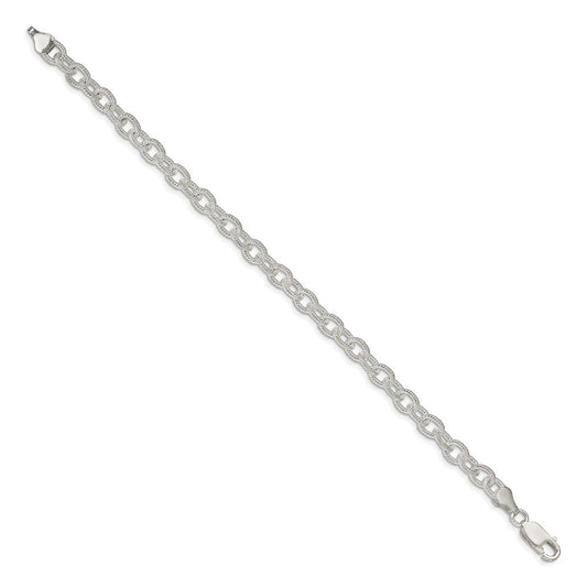 Sterling Silver 6.25mm Fancy Patterned Rolo Chain QFC48-8