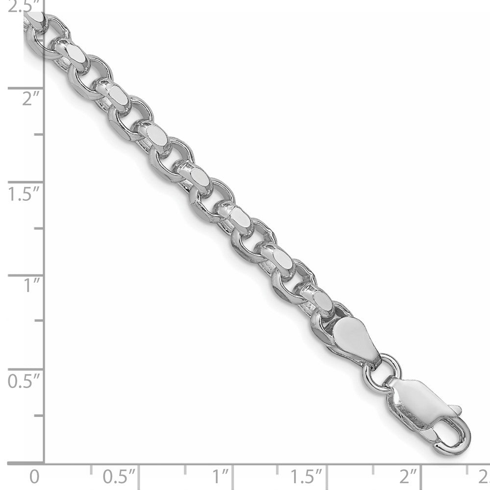 Sterling Silver Rhodium-plated 4mm Diamond-cut Rolo Chain QFC50R-8