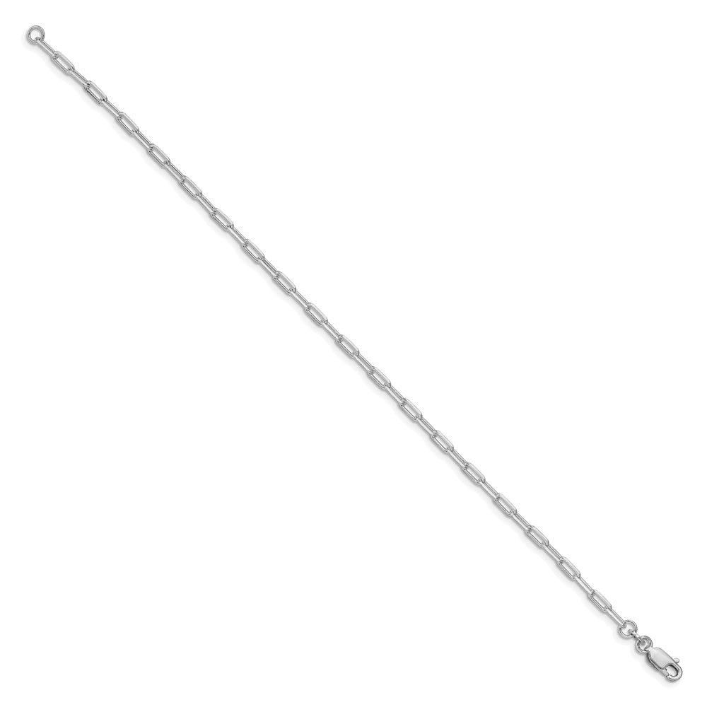 Sterling Silver Rhodium-plated 2.75mm Elongated Open Link Chain QFC52R-8