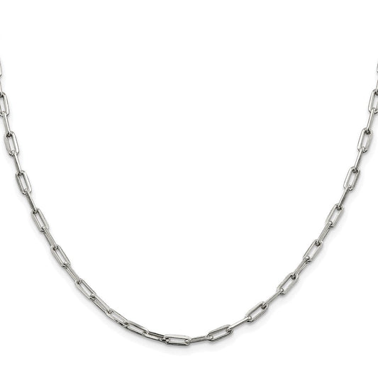 Sterling Silver Rhodium-plated 3.25mm Elongated Open Link ChainQFC53R