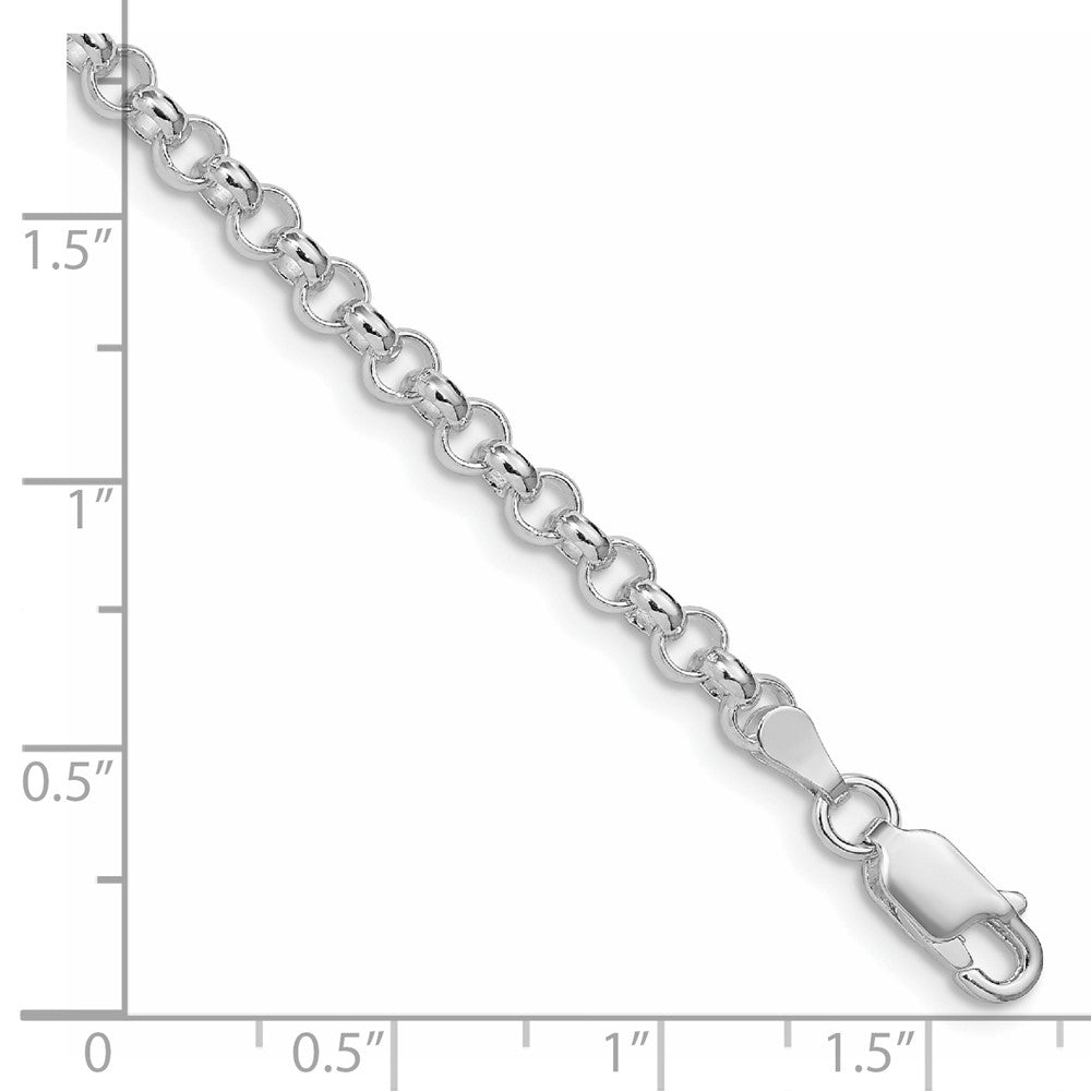 Sterling Silver Rhodium-plated 4mm Rolo Chain QFC5R-8