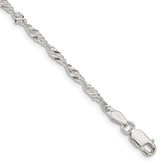 Sterling Silver 2.25mm Singapore Chain QFC69-8