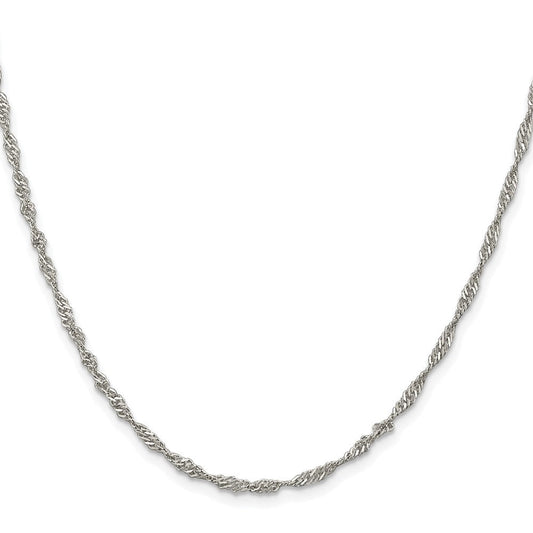 Sterling Silver Rhodium-plated 2.25mm Singapore ChainQFC69R
