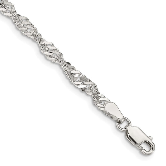 Sterling Silver 3.5mm Singapore Chain QFC71-8