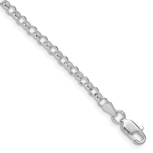 Sterling Silver Rhodium-plated 3.5mm Rolo Chain QFC74R-8