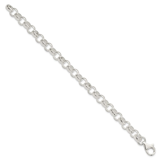 Sterling Silver 8.00mm Belcher Light Bracelet QFC79-7.5