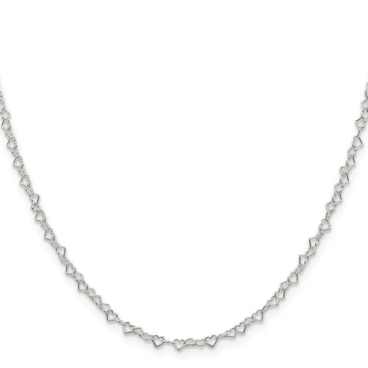 Sterling Silver 3.5mm Fancy Heart Link ChainQFC81