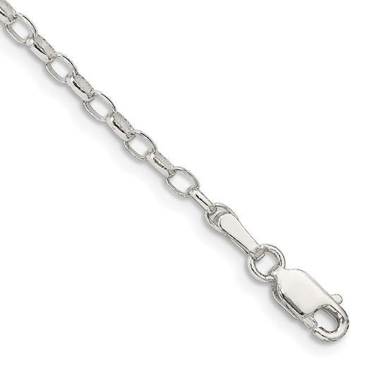 Sterling Silver 2.5mm Oval Fancy Rolo Chain QFC85-8